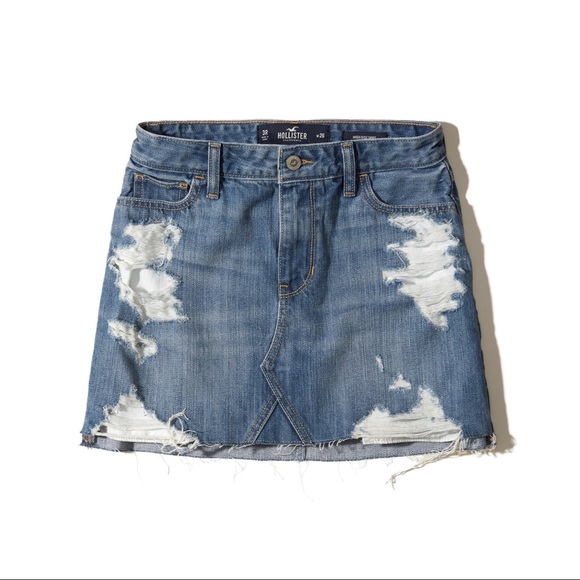 hollister jean skirts